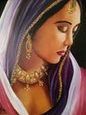 Oil painting of orient woman Royalty Free Stock Photo
