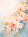 Oil painting in pastel colors floristry, wedding card Royalty Free Stock Photo