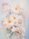 Oil painting in pastel colors floristry, wedding card Royalty Free Stock Photo