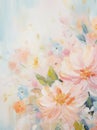 Oil painting in pastel colors floristry, wedding card Royalty Free Stock Photo