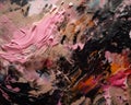 oil painting.pink ,black and magenta, Abstract art background. Oil painting on canvas. Color texture. Fragment of artwork. Spots Royalty Free Stock Photo
