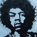 Oil Painting Portrait Jimi Hendrix Original Art Musician Guitarist Small Painting Wall Decor