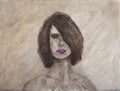 Oil painting portrait of a mystery woman Royalty Free Stock Photo