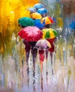 Oil Painting - Rainy Day Royalty Free Stock Photo