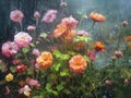 Oil painting - Rainy day flowers Royalty Free Stock Photo