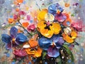 Oil painting - Rainy day flowers Royalty Free Stock Photo