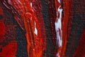 Oil painting red hot chili peppers on canvas. Piece of red chili peppers. Black and red. Oil paints. Close-up. Macro. Copy space. Royalty Free Stock Photo