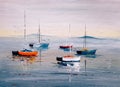 Oil Painting - Sailing Boat Royalty Free Stock Photo