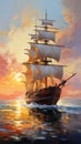 Oil Painting - Sailing Boat