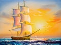 Oil Painting - Sailing Boat