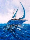 Oil Painting - Sailing Boat