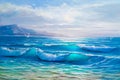 Oil painting of the sea on canvas.Sketch.