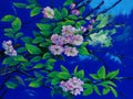 Oil painting of spring flowers on canvas, art work