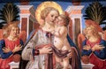 Oil painting of St Mary and Jesus Christ, Uffizi Gallery, Florence Royalty Free Stock Photo