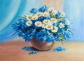 Oil Painting - still life, a bouquet of flowers Royalty Free Stock Photo