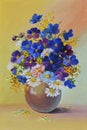 Oil Painting - still life, a bouquet of flowers Royalty Free Stock Photo