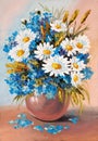 Oil Painting - still life, a bouquet of flowers Royalty Free Stock Photo