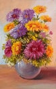 Oil Painting - still life, a bouquet of flowers Royalty Free Stock Photo