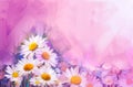 Oil painting still life bouquet of White Gerbera, Daisy flowers Royalty Free Stock Photo