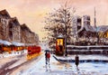 Oil Painting - Street View of London