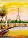 Oil Painting - Street View of Paris