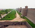 Oil painting stylized photo of Pingyao city walls, China Royalty Free Stock Photo