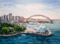 Oil Painting - Sydney Harbour, Australia