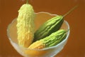 Glass bowl of Bitter melons Royalty Free Stock Photo