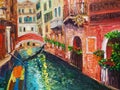 Oil Painting - Venice, Italy Royalty Free Stock Photo