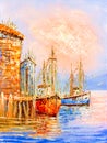 Oil Painting - Venice, Italy Royalty Free Stock Photo