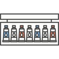 Oil paints tube kit vector icon Royalty Free Stock Photo