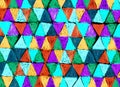 Oil pastel lilac blue green red pink, crayons abstract retro for your design sketch freehand drawing doodle triangles scandinavian Royalty Free Stock Photo