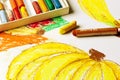 Oil Pastels Drawing Royalty Free Stock Photo