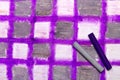 Oil pastels drawing with squares Royalty Free Stock Photo