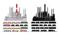 Oil petrochemical refinery plant isolated icons