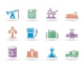 Oil and petrol industry icons Royalty Free Stock Photo