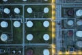 Oil petrol refinery tank aerial top view Royalty Free Stock Photo