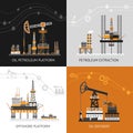 Oil Petroleum Platform Set Royalty Free Stock Photo