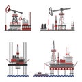 Oil Petroleum Platform Set Royalty Free Stock Photo