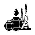 Oil And Petroleum products. Technology and industry emblem.