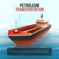 Oil Petroleum Transportation Tanker Isometric Poster