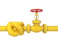 Oil pipe with knot. Transit crisis concept Royalty Free Stock Photo