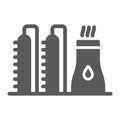 Oil plant glyph icon, industy and refinery, power factory sign, vector graphics, a solid pattern on a white background. Royalty Free Stock Photo