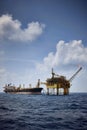 Oil platform attach with floating production storage and offloading FPSO Royalty Free Stock Photo