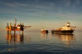 Oil platform with floating production storage and offloading FPSO Royalty Free Stock Photo