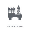 Oil platform icon from collection. Royalty Free Stock Photo