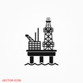 Oil platform iconfuel production logo, illustration, sign symbol for design