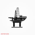 Oil platform iconfuel production logo, illustration, sign symbol for design