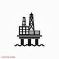 Oil platform iconfuel production logo, illustration, sign symbol for design