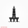 Oil platform iconfuel production logo, illustration, sign symbol for design